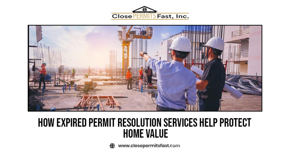 Florida homeowner reviewing expired permit resolution services documents to protect home value and property compliance