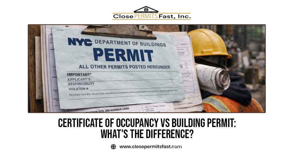 Certificate of Occupancy vs Building Permit in Florida showing the difference between a building permit and a certificate of occupancy for construction, inspections, and code compliance.